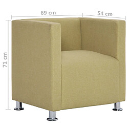 vidaXL Fauteuil cube Vert Tissu pas cher