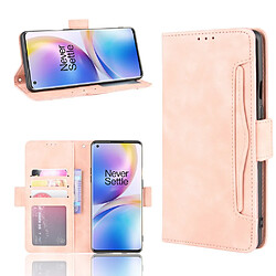 Etui en PU avec plusieurs porte-cartes or rose pour votre OnePlus 8 Pro