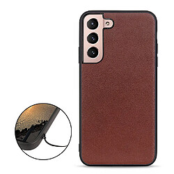 Coque en cuir véritable marron pour votre Samsung Galaxy S22