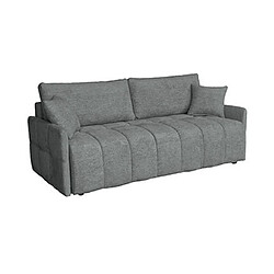 Avis Mes Canapé 3 places convertible en tissu doux gris foncé - RIZDA