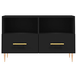 Maison Chic Meuble TV scandinave - Banc TV pour salon Noir 80x36x50 cm Bois d'ingénierie -MN10470 pas cher