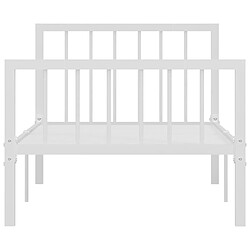 Avis Maison Chic Lit adulte - Lit simple Cadre de lit,Structure du lit Contemporain Blanc Métal 90 x 200 cm -MN89157