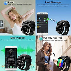 Acheter Universal Noir Smartwatch Femme Homme Enfant Bracelet Sport Téléphone Portable Écran tactile Écran tactile Bluetooth Support 2G SIM TF Carte pour téléphone portable | Smartwatch