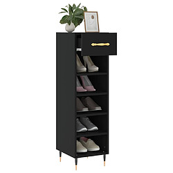 Avis Maison Chic Armoire à Chaussures Noir,Meuble de Rangement à Chaussures 30x35x105 cm bois d'ingénierie -MN14072