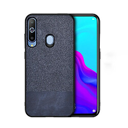 Wewoo Coque Rigide Housse de protection en tissu PU épissage antichoc pour Galaxy A70 bleu