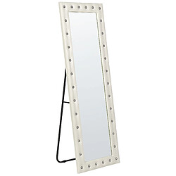 Beliani Miroir sur pied ANSOUIS Cuir PU 150 cm Blanc