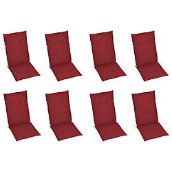 Acheter vidaXL Chaises inclinables de jardin et coussins lot de 8 Teck solide