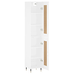 Avis vidaXL Buffet haut Blanc 34,5x34x180 cm Bois d'ingénierie