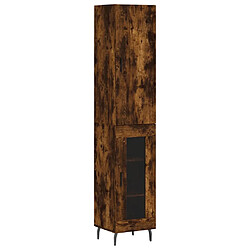 vidaXL Buffet haut Chêne fumé 34,5x34x180 cm Bois d'ingénierie