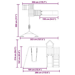 vidaXL Aire de jeux d'extérieur bois de pin imprégné pas cher