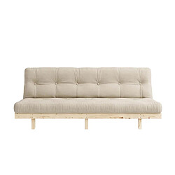 Inside 75 Banquette convertible futon LEAN bois de pin coloris beige 130x200 cm