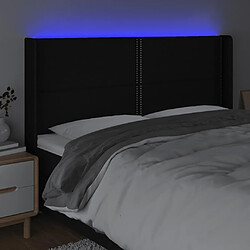 Acheter Maison Chic Tête de lit moderne à LED lumineuse pour chambre - Décoration de lit Noir 203x16x118/128 cm Tissu -MN18440