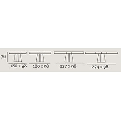 Inside 75 Table repas extensible CROSS 12 couverts 180/274x98cm pied métal noir plateau chêne noueux