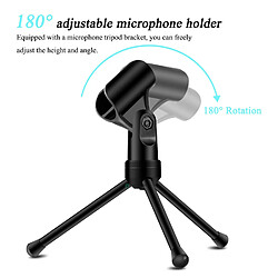 Universal Microphone à condensateur 3,5 mm avec support à trépied Enregistrement audio pour PC Smartphone Microphone Streaming | Microphone pas cher