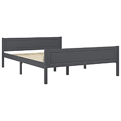 Maison Chic Lit adulte - Lit simple Cadre de lit,Structure du lit Contemporain Bois de pin massif Gris 160x200 cm -MN91620