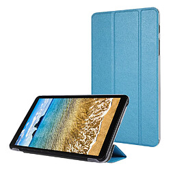 Etui en PU Texture de soie avec support tri-pliure bleu clair pour votre Samsung Galaxy Tab A7 Lite 8.7 pouces