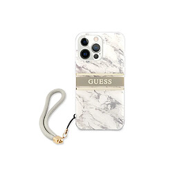 Guess Maroquinerie Guess Coque pour Apple iPhone 13 Pro Marble Strap Gris