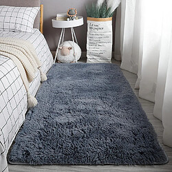 Tapis Salon Carré Shaggy Moderne Gris 160x200cm