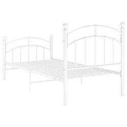 Acheter vidaXL Cadre de lit sans matelas blanc métal 90x200 cm