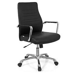 Chaise de bureau / Chaise pivotante TEWA simili cuir noir hjh OFFICE