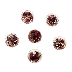 6pcs perles de verre rondes espaceur lumineux perles en vrac fabrication de bijoux rouge brun