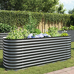 vidaXL Lit surélevé de jardin 240x80x81 cm Acier galvanisé Gris