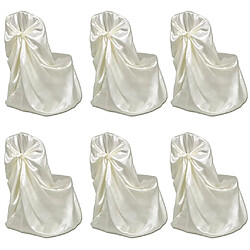 Decoshop26 Housse de chaise crème pour le banquet de mariage 6 pièces DEC022482