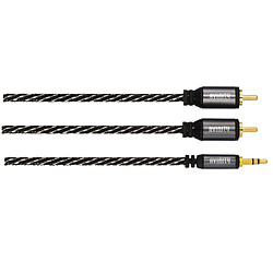 HAMA Câble audio, stéréo 2 fich. RCA mâles - jack mâle stéréo 3,5 mm, 1,5 m