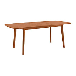 Avis Vente-Unique Table à manger extensible 6 à 8 personnes en MDF et hêtre massif - Naturel clair - SILVIA