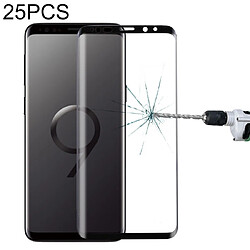 Wewoo Film de verre trempé 25 PCS Pour Galaxy S9 Plus 9H Protecteur d'écran en 3D avec bord incurvé et dureté de la surface 3D Noir