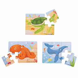 Bigjigs Toys 3 puzzles Sealife en bois