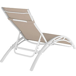 Avis Helloshop26 Lot de 2 transats bain de soleil avec coussin de tête beige 2208194