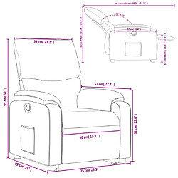 vidaXL Fauteuil inclinable Crème Similicuir pas cher