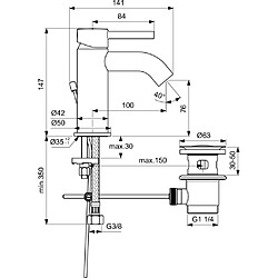 Ideal Standard - Mitigeur lavabo monotrou CERALINE Bec fixe 5l/min chromé - BC203AA