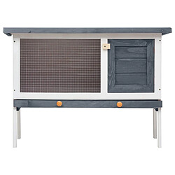 Avis Helloshop26 Clapier cage d'extérieur 1 niveau 90 x 45 x 65 cm bois gris 02_0000583