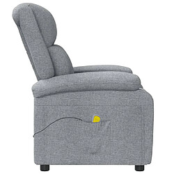 Avis vidaXL Fauteuil de massage Gris clair Tissu