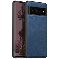 Coque en TPU + PU anti-rayures, style rétro pour votre Google Pixel 7 Pro - bleu