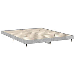 Maison Chic Lit adulte - Lit simple Cadre de lit,Structure du lit Contemporain gris béton 200x200 cm bois d'ingénierie -MN83723 pas cher