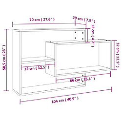 vidaXL Étagère murale chêne fumé 104x20x58,5 cm bois d'ingénierie pas cher