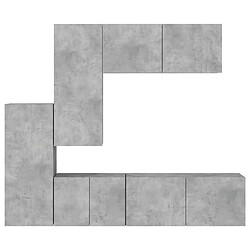 Acheter vidaXL Unités murales TV 5 pcs gris béton bois d'ingénierie