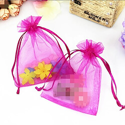 Wewoo Décorations de Fête 100 PCS Organza Gift Bags Emballage Bijoux Sac De Mariage Décoration De De MariageTaille 7x9cm D8 Rose Rouge