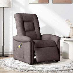 vidaXL Fauteuil de massage inclinable électrique Marron foncé Tissu