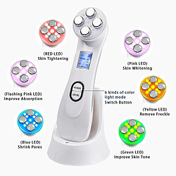 Chrono Appareil à Ultrason Visage,Traitement Acné Lumière Bleue Soin Visage Anti Acné Photon LED Massage Visage Appareil Visage Anti Age Luminotherapie Appareil,pour le Visage,Blanc