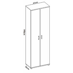 Avis MIRAKEMUEBLE Armoire polyvalente 2 portes avec 6 étagères Fit Natural Naturel