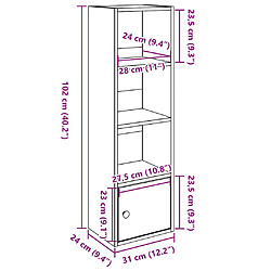 vidaXL Bibliothèque chêne sonoma 31x24x102 cm bois d'ingénierie pas cher