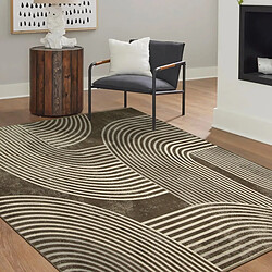 Thedecofactory HAPPY - Tapis contemporain motif géométrique 120x160 taupe pas cher