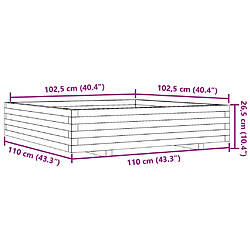 vidaXL Jardinière 110x110x26,5 cm bois de pin imprégné pas cher