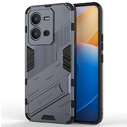 Coque en TPU anti-chute, antichoc avec béquille pour votre Vivo V25 5G - bleu foncé