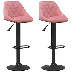 vidaXL Tabourets de bar lot de 2 rose velours