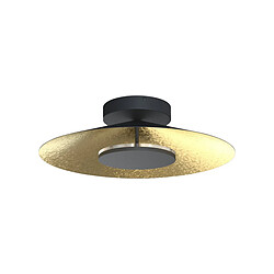 Inspired Plafonnier rond 55 cm, LED 24 W, 3 000 K, 1 680 lm, feuille d'or/noir, 3 ans de garantie